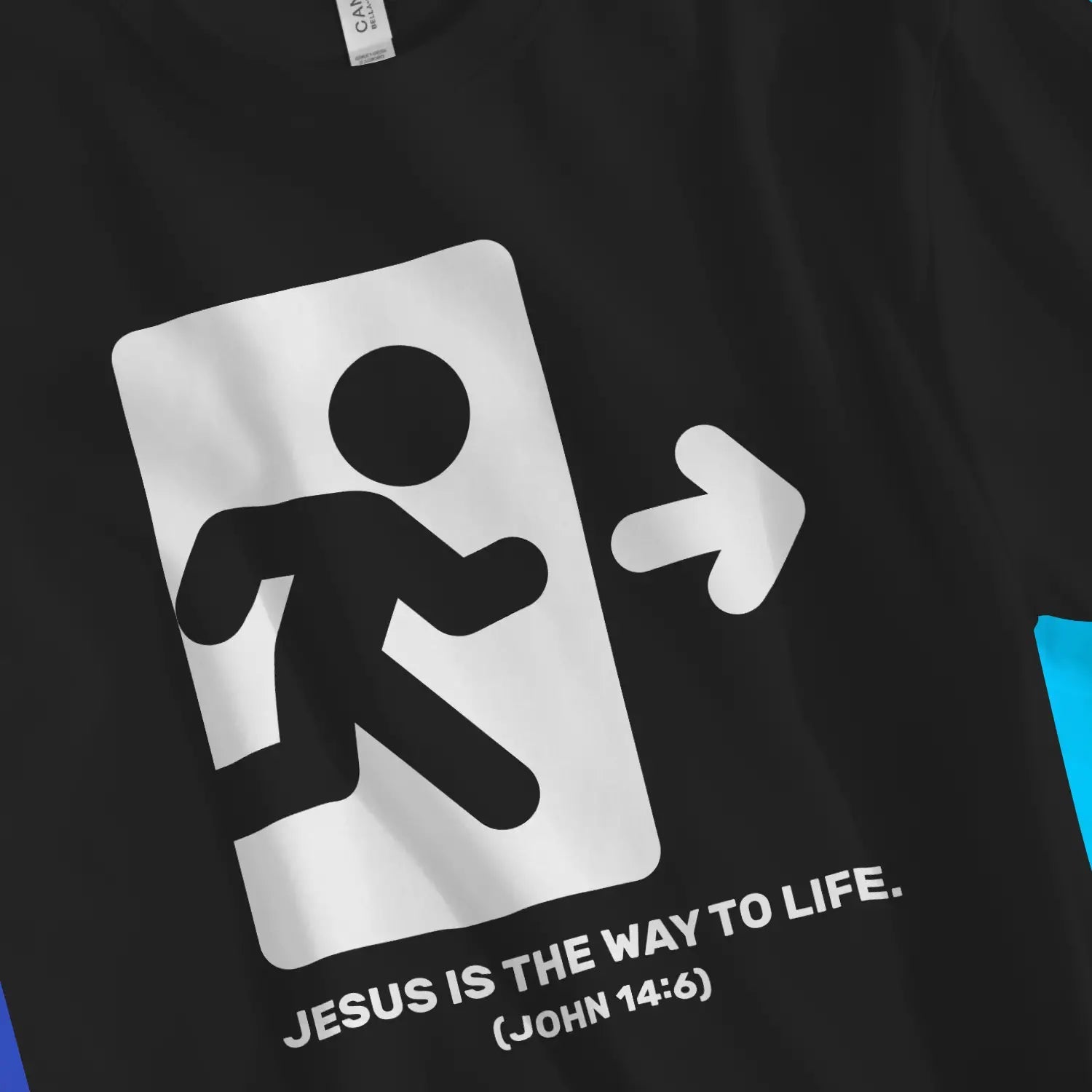 The Way To Life (Black) – Unisex Christian T-Shirt designed by 3rd Day Christian Clothing.