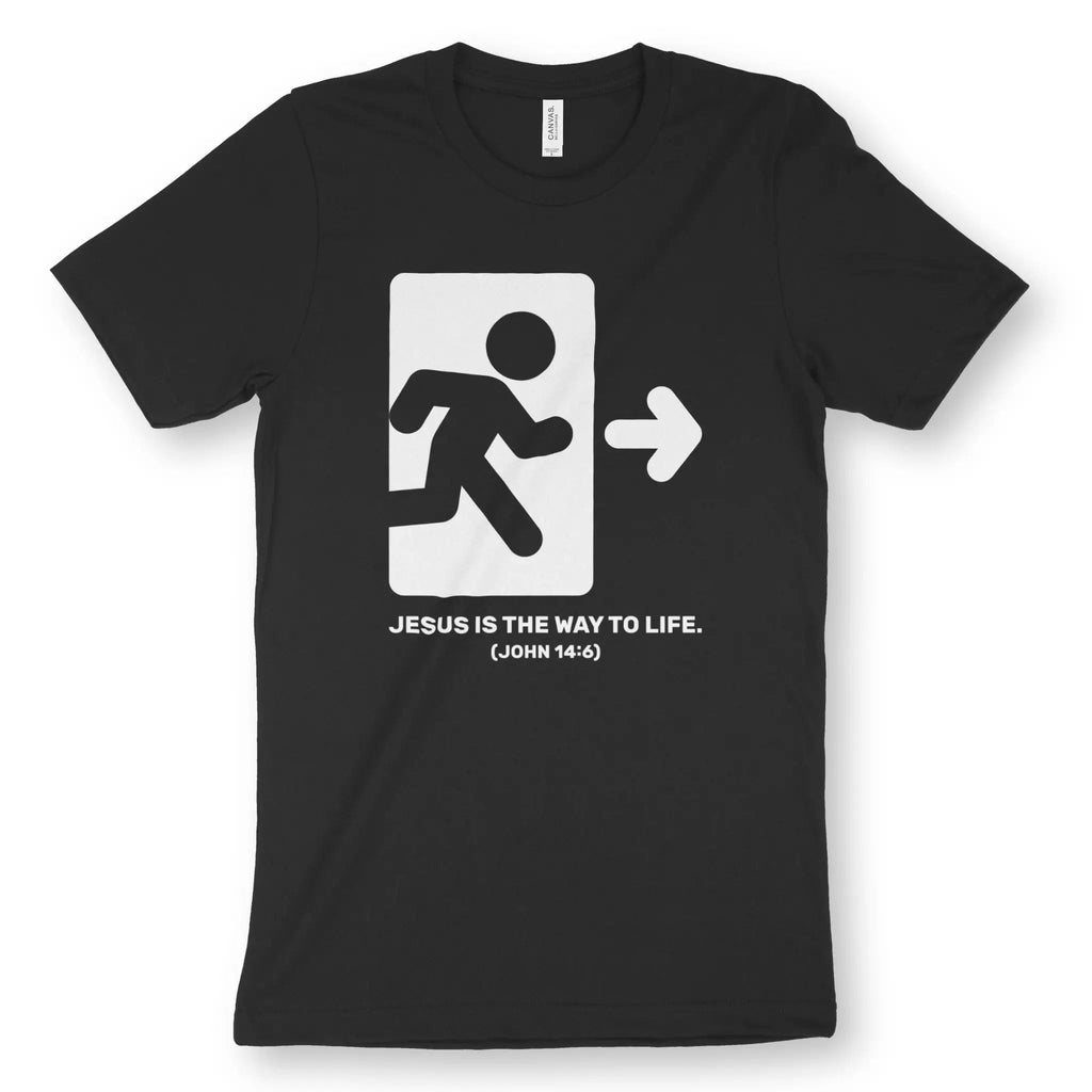The Way To Life (Black) – Unisex Christian T-Shirt designed by 3rd Day Christian Clothing.