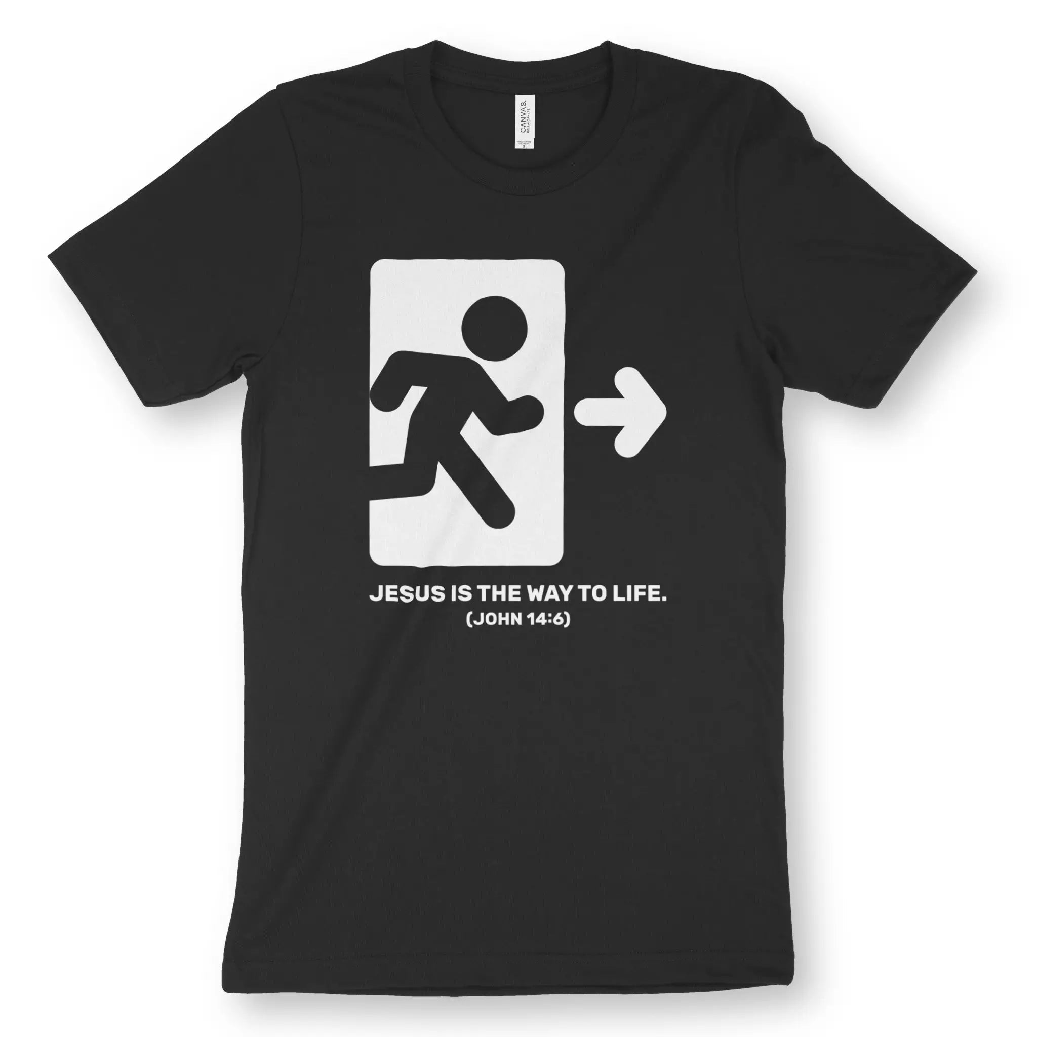 The Way To Life (Black) – Unisex Christian T-Shirt designed by 3rd Day Christian Clothing.