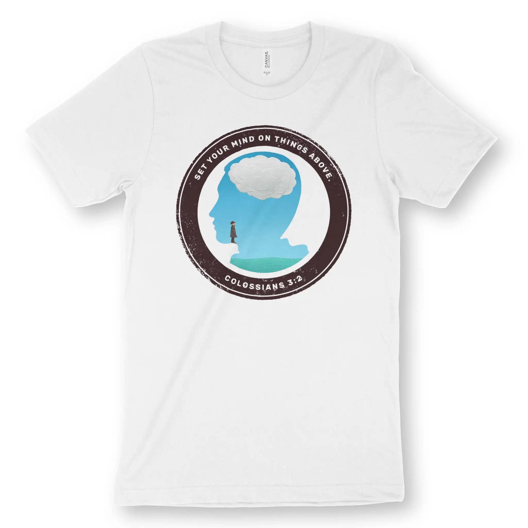 Things Above (Colossians 3:2) – Unisex Christian T-Shirt designed by 3rd Day Christian Clothing.