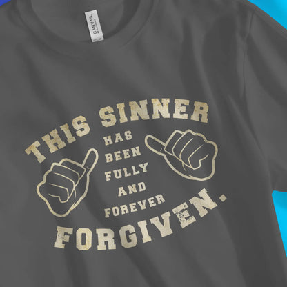 This Sinner Has Been Forgiven | Premium Unisex Christian T-Shirt designed by 3rd Day Christian Clothing.