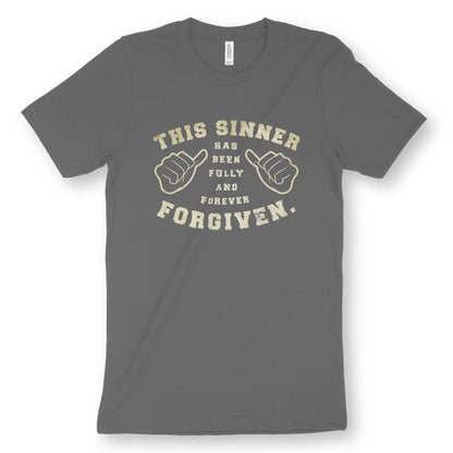 This Sinner Has Been Forgiven | Premium Unisex Christian T-Shirt designed by 3rd Day Christian Clothing.