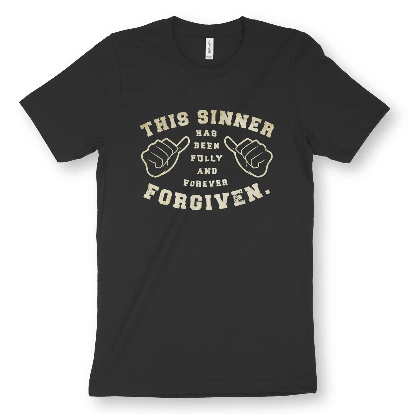 This Sinner Has Been Forgiven | Premium Unisex Christian T-Shirt designed by 3rd Day Christian Clothing.