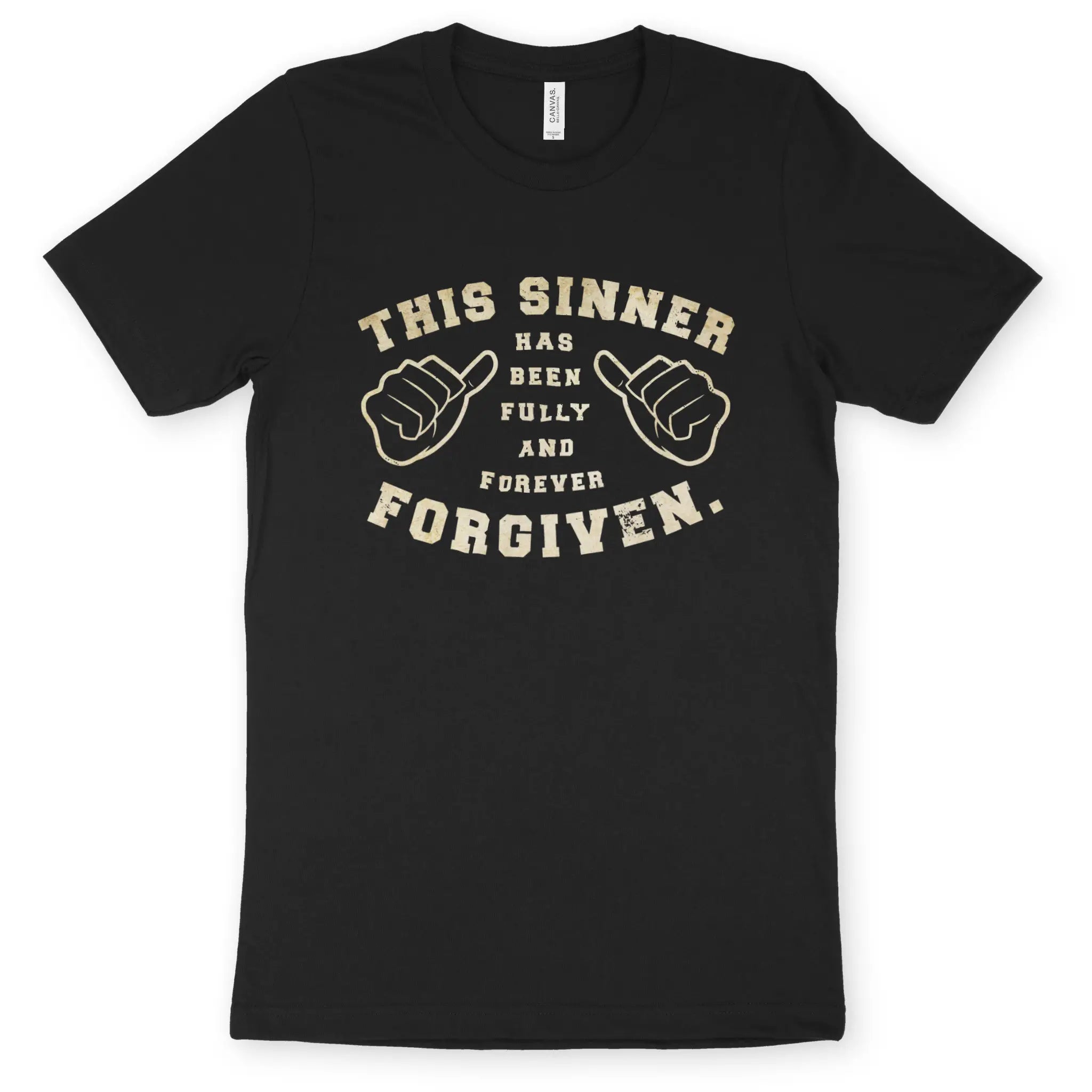 This Sinner Has Been Forgiven – Unisex Christian T-Shirt designed by 3rd Day Christian Clothing.