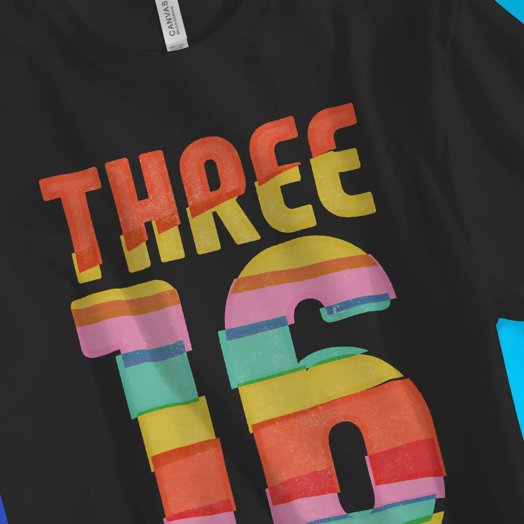 Three 16 – Unisex Christian T-Shirt designed by 3rd Day Christian Clothing.