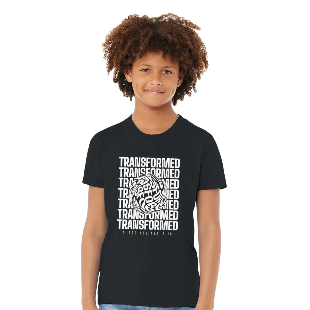 Transformed (Warped) – Kids' Christian T-Shirt designed by 3rd Day Christian Clothing.