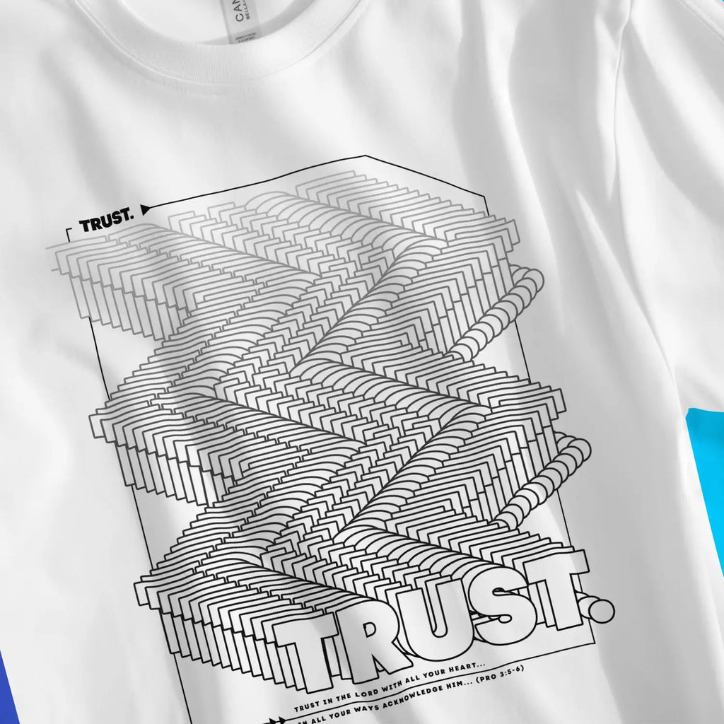 Trust Through The Journey – Unisex Christian T-Shirt designed by 3rd Day Christian Clothing.