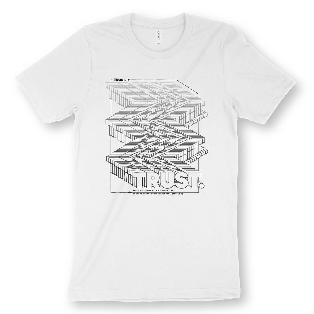 Trust Through The Journey – Unisex Christian T-Shirt designed by 3rd Day Christian Clothing.