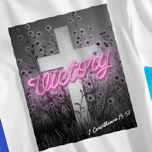 Victory (Neon) | Premium Unisex Christian T-Shirt designed by 3rd Day Christian Clothing.