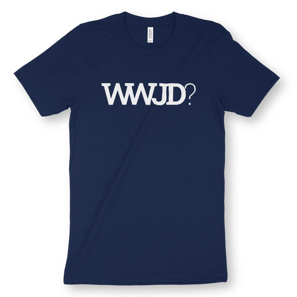 WWJD? (What Would Jesus Do?) – Unisex Christian T-Shirt designed by 3rd Day Christian Clothing.
