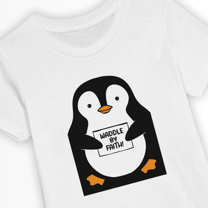 Waddle By Faith | Premium Kids' Christian T-Shirt designed by 3rd Day Christian Clothing.