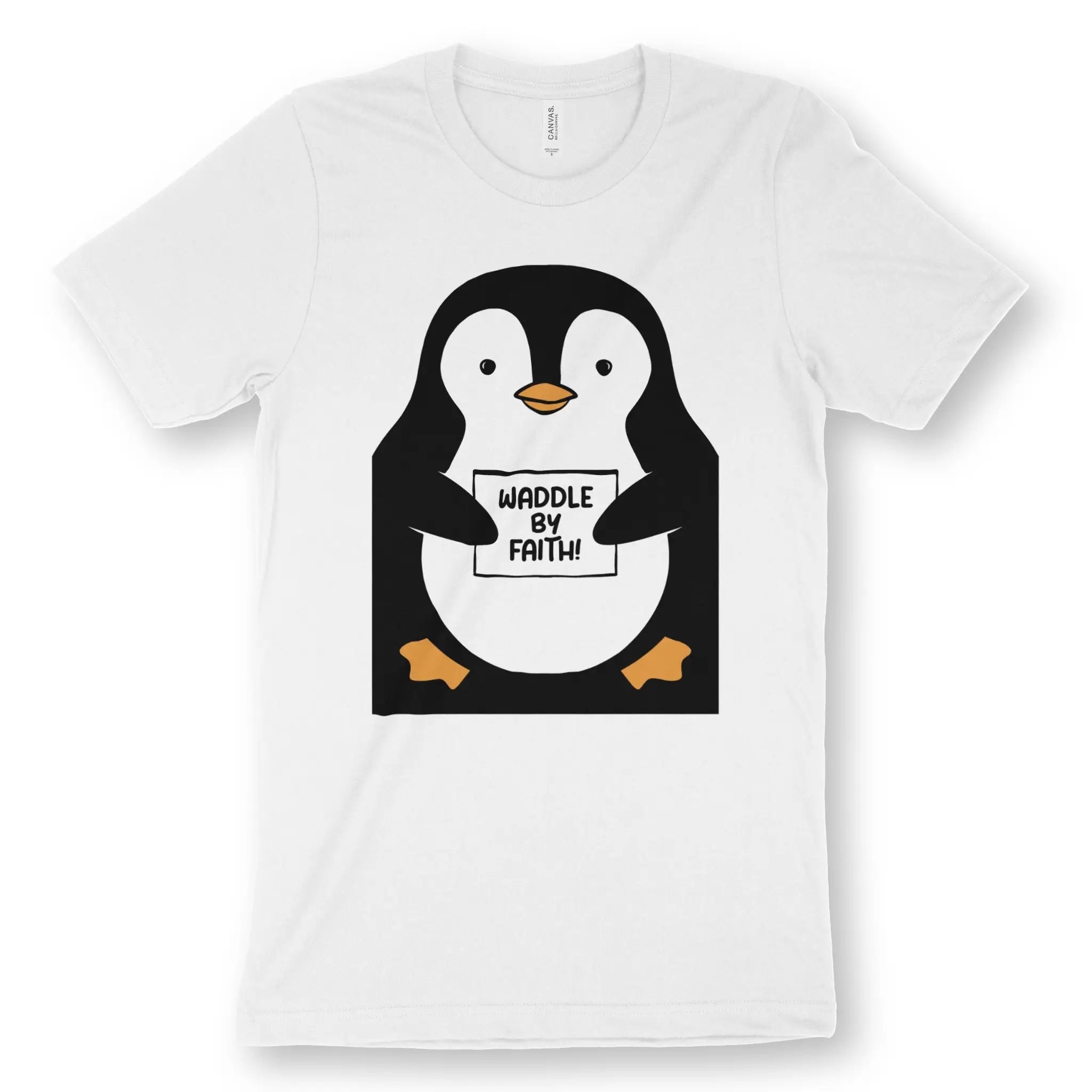 Waddle By Faith (Penguin) – Unisex Christian T-Shirt designed by 3rd Day Christian Clothing.