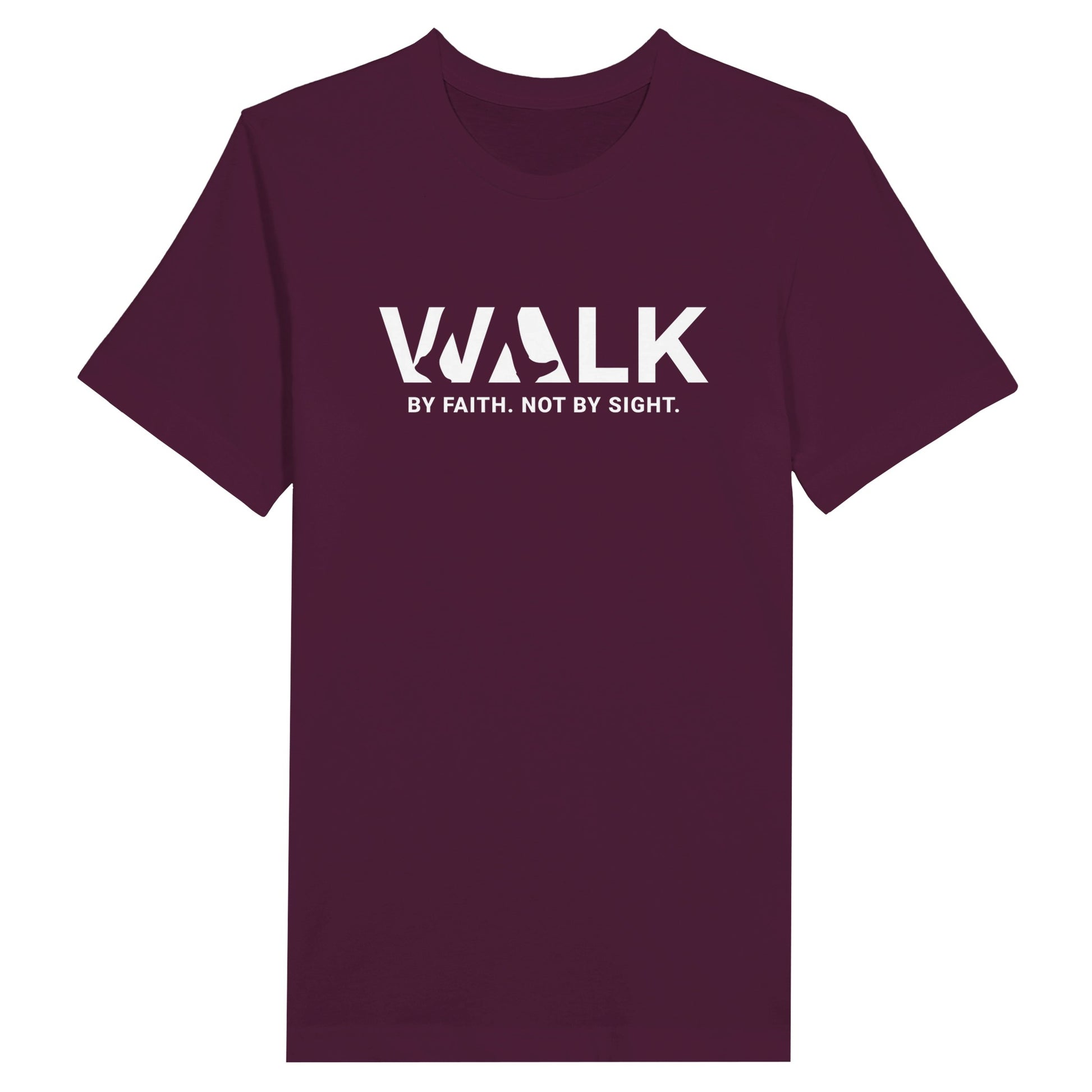 An image of Walk By Faith. Not By Sight. | Premium Unisex Christian T-shirt available at 3rd Day Christian Clothing UK