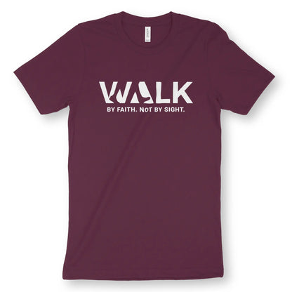 Walk By Faith. Not By Sight. | Premium Unisex Christian T-Shirt designed by 3rd Day Christian Clothing.