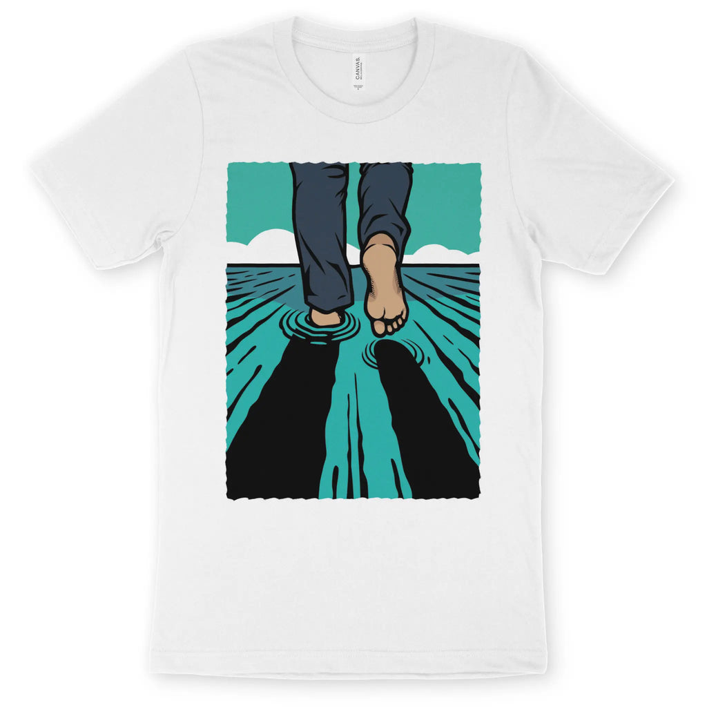 Walk On Water 4.0 (White) – Unisex Christian T-Shirt designed by 3rd Day Christian Clothing.