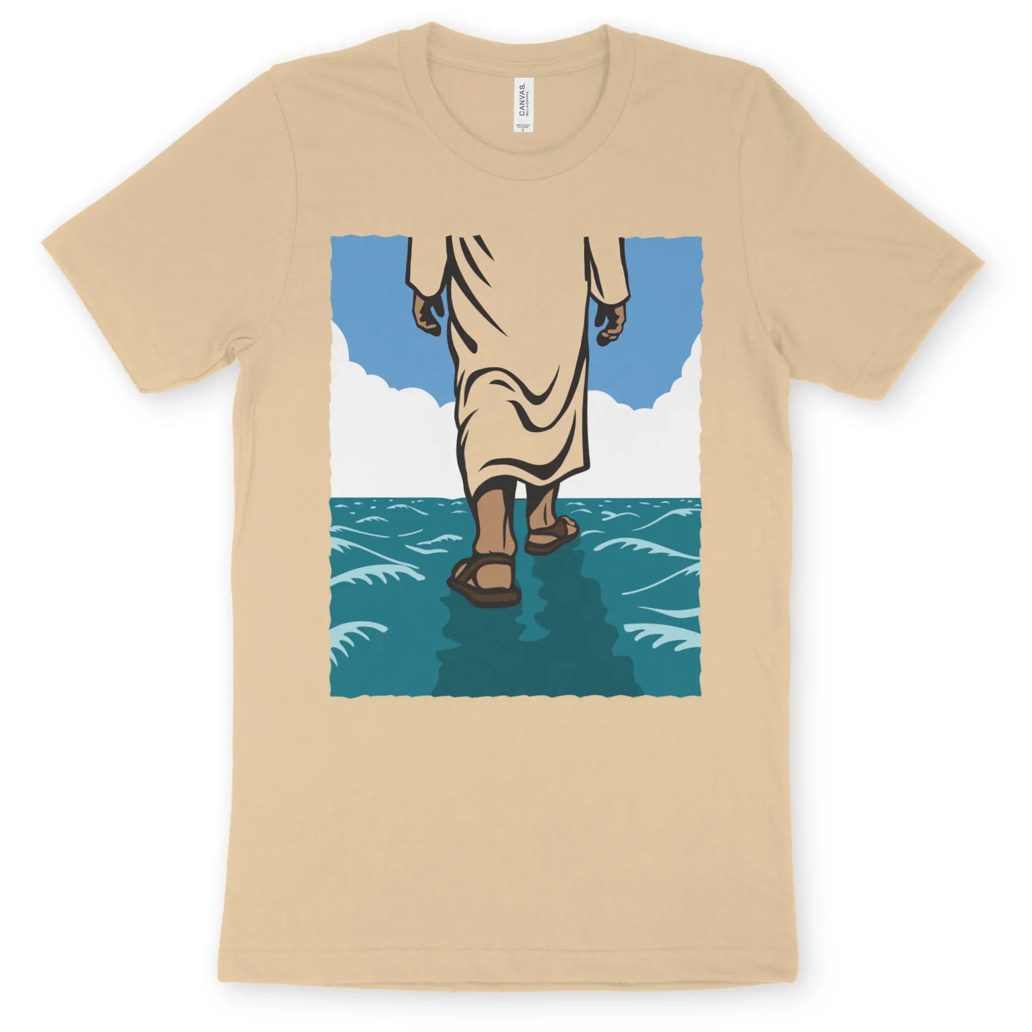 Walk On Water (5th Edition, Cream) – Unisex Christian T-Shirt designed by 3rd Day Christian Clothing.