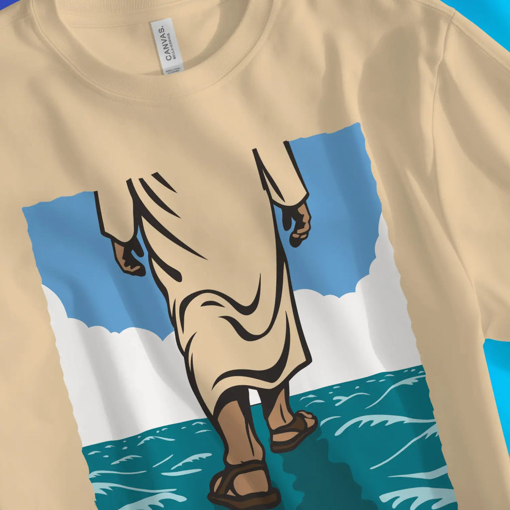 Walk On Water (5th Edition, Cream) – Unisex Christian T-Shirt designed by 3rd Day Christian Clothing.