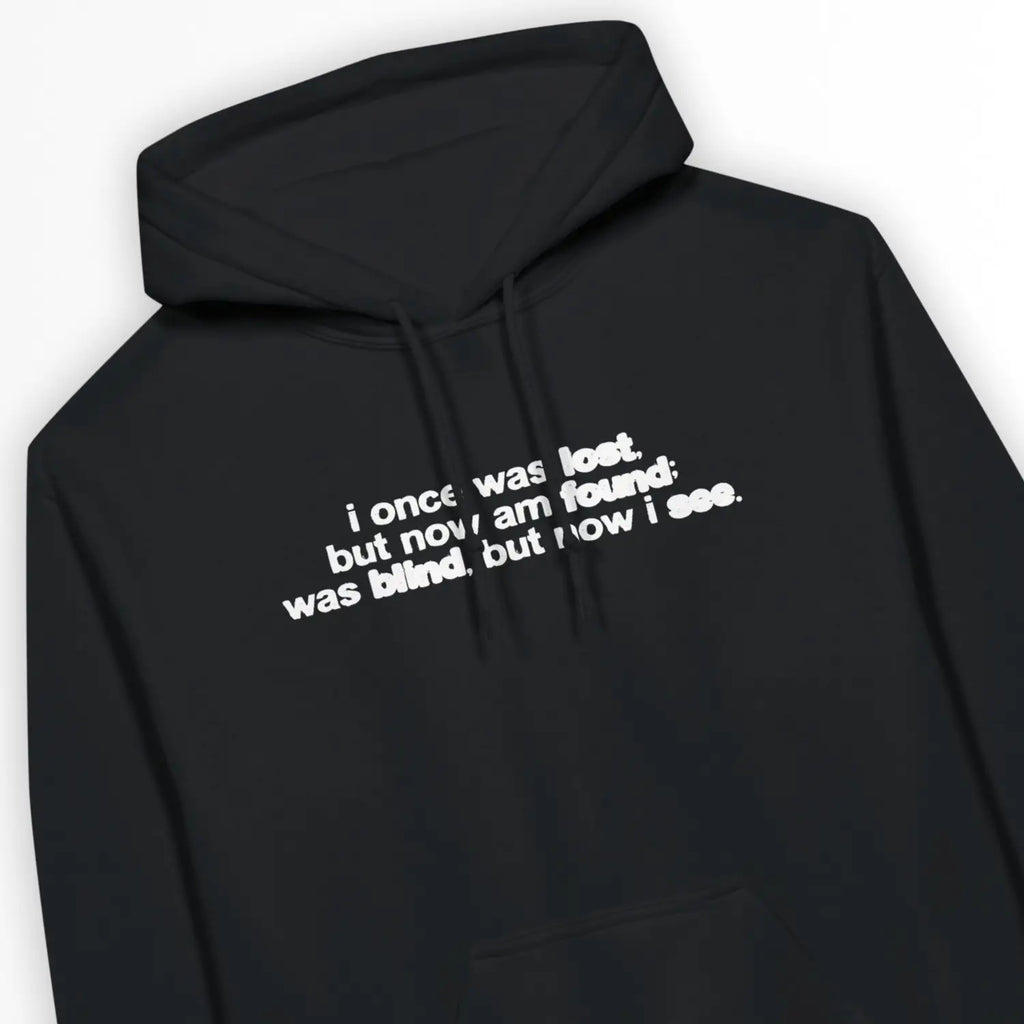 Amazing Grace Lyrics (Inky) – Unisex Christian Hoodie designed by 3rd Day Christian Clothing.