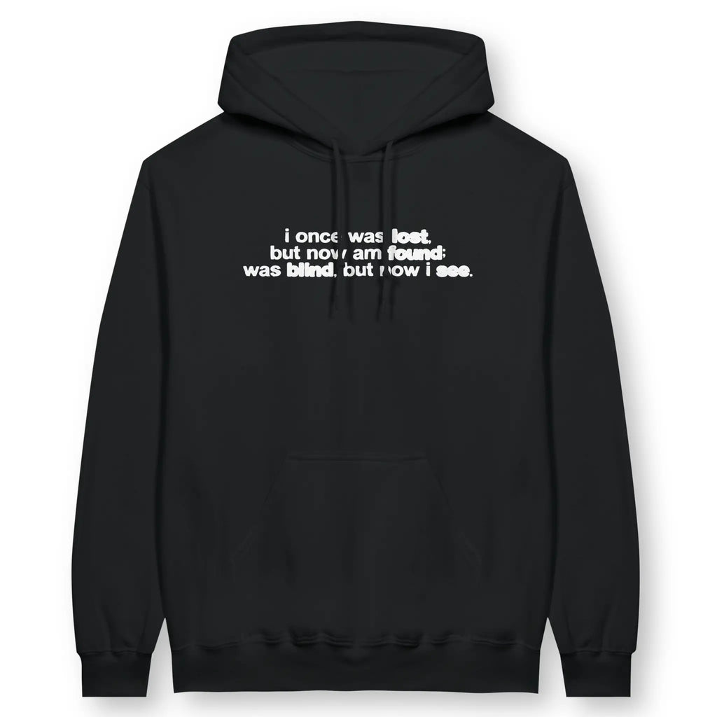 Amazing Grace Lyrics (Inky) – Unisex Christian Hoodie designed by 3rd Day Christian Clothing.