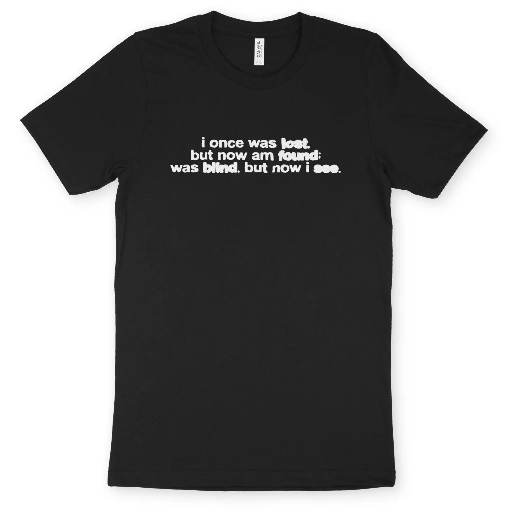 Amazing Grace Lyrics (Inky) – Unisex Christian T-Shirt designed by 3rd Day Christian Clothing.