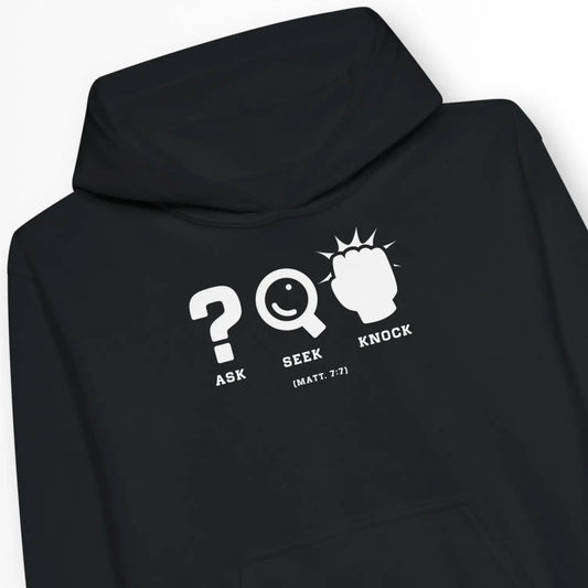 Ask Seek Knock (Matt. 7:7) | Premium Kids' Christian Hoodie