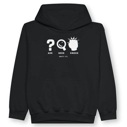 Ask Seek Knock (Matt. 7:7) | Premium Kids' Christian Hoodie