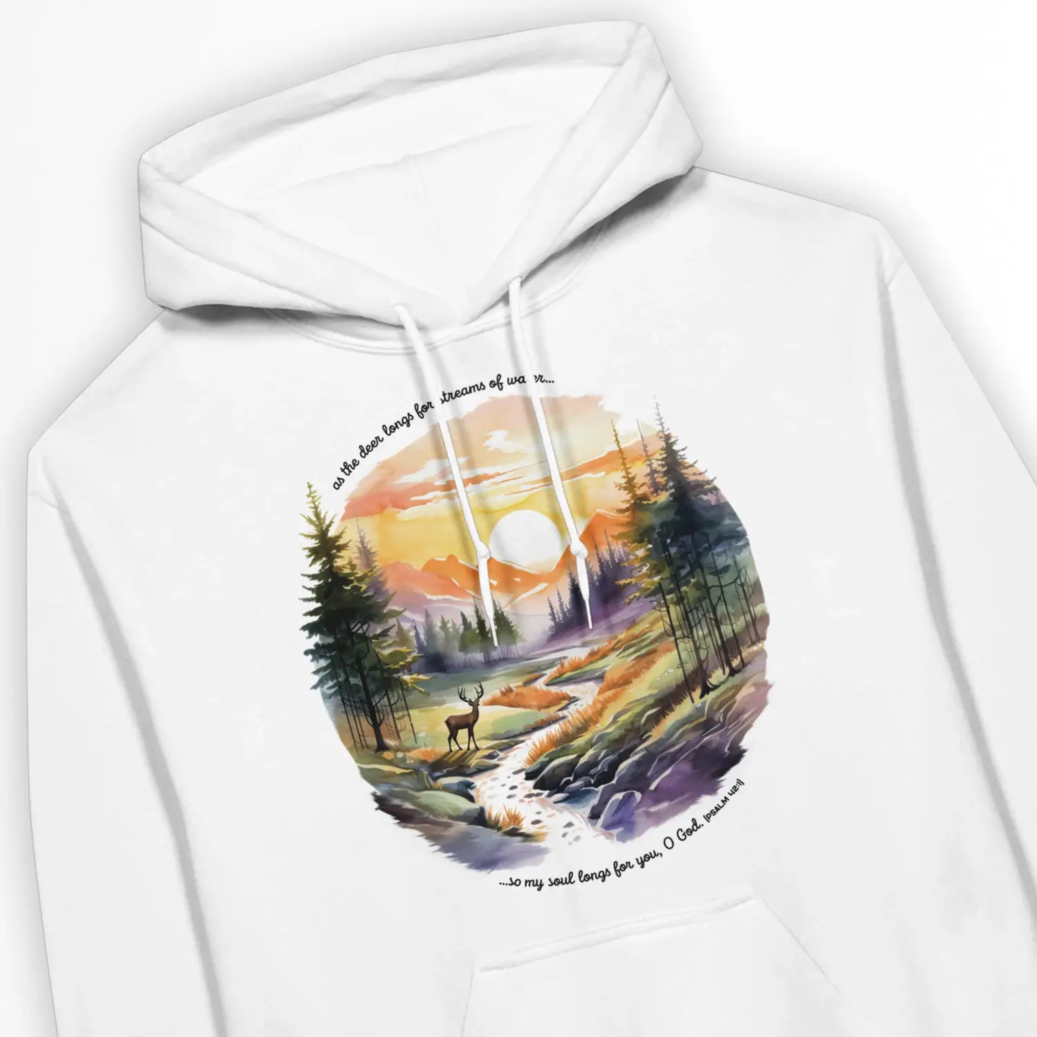 As The Deer (3rd Edition) – Unisex Christian Hoodie designed by 3rd Day Christian Clothing.