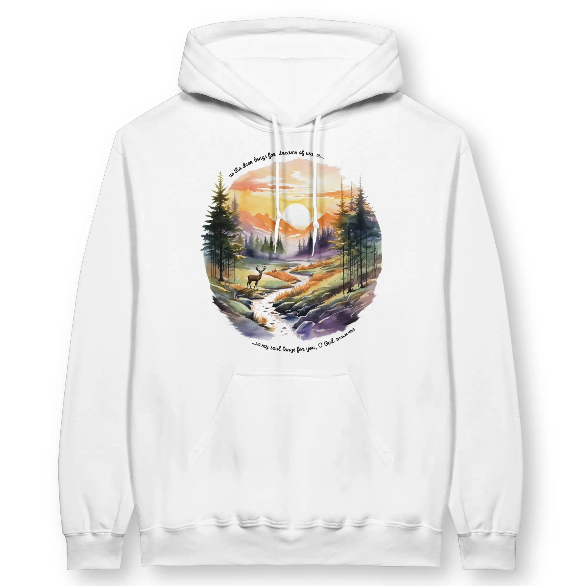 As The Deer (3rd Edition) – Unisex Christian Hoodie designed by 3rd Day Christian Clothing.