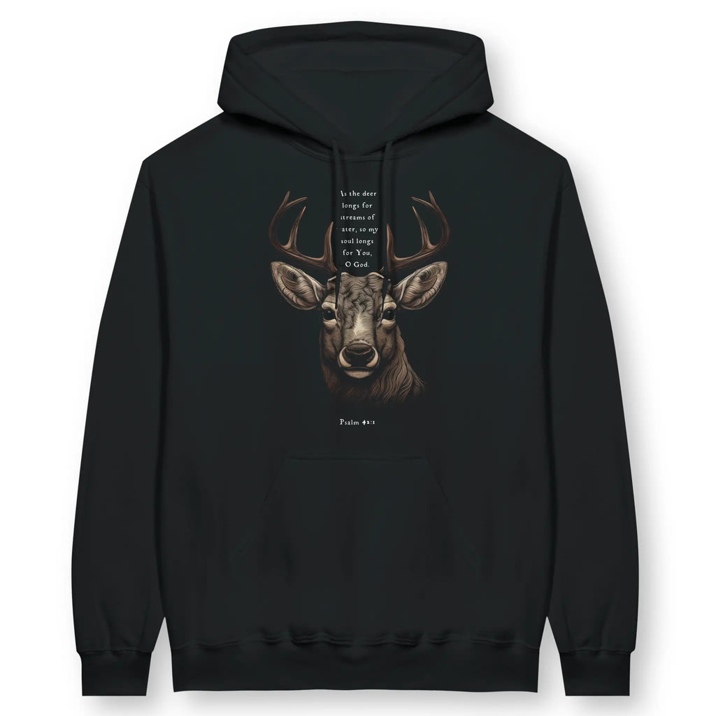 As The Deer (Psalm 42:1) – Unisex Christian Hoodie designed by 3rd Day Christian Clothing.