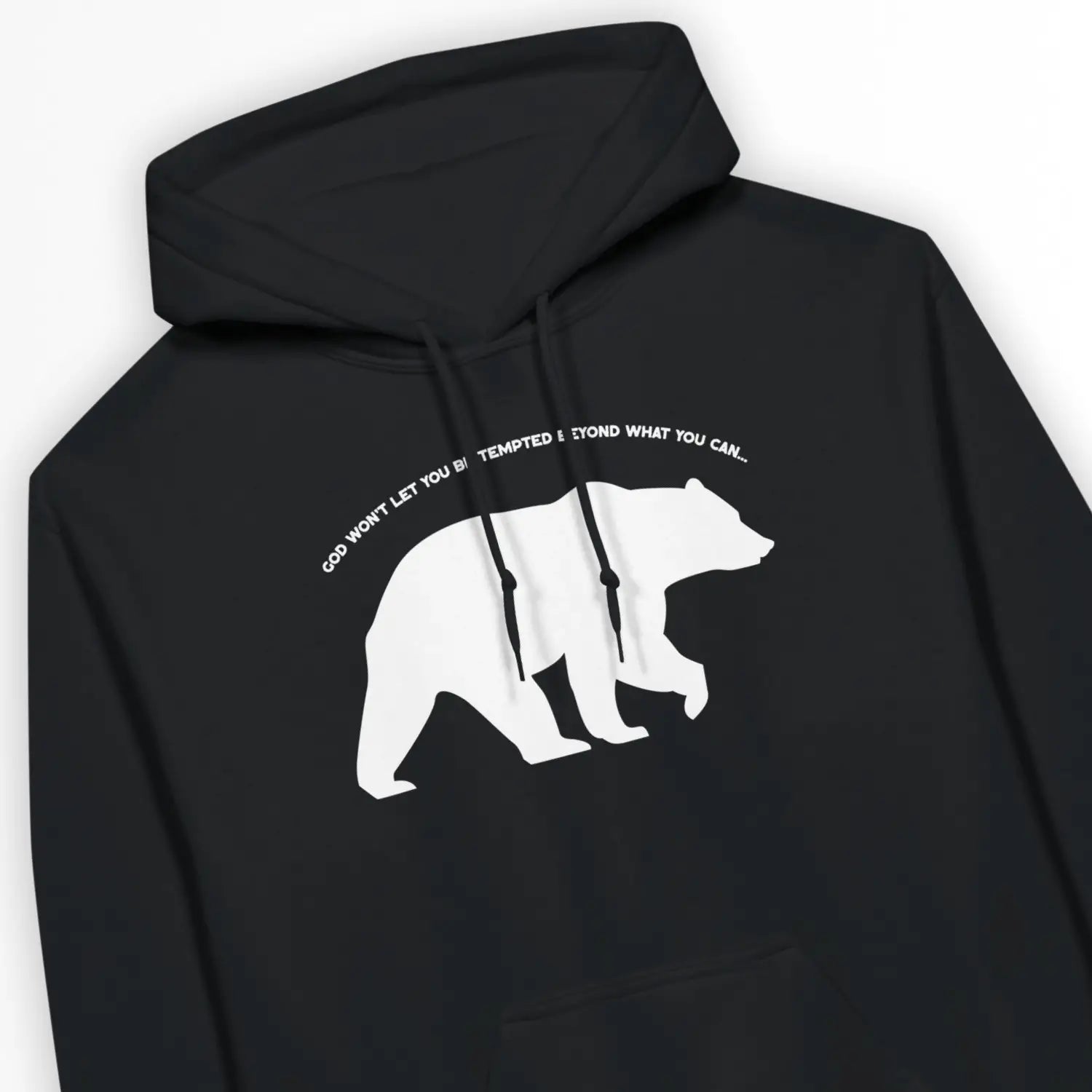 BEAR (1 Corinthians 10:13) – Unisex Christian Hoodie designed by 3rd Day Christian Clothing.