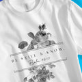 Be Still & Know (Floral, 2nd Edition) – Unisex Christian T-Shirt designed by 3rd Day Christian Clothing.