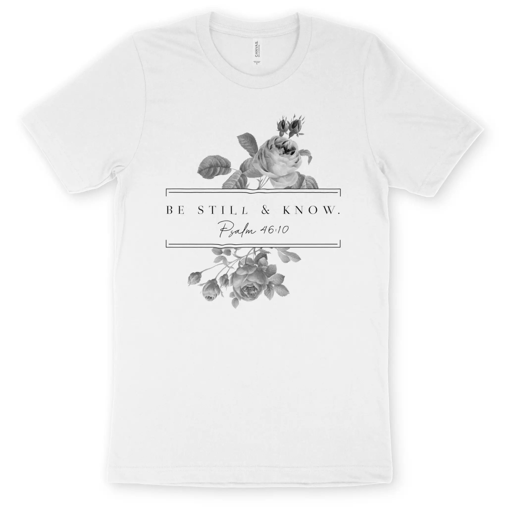 Be Still & Know (Floral) 2.0 – Unisex Christian T-Shirt designed by 3rd Day Christian Clothing.