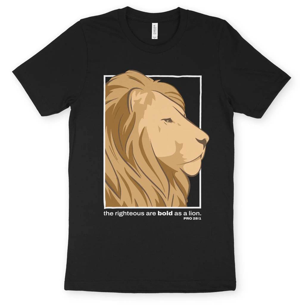 Bold As A Lion (2nd Edition, Black) – Unisex Christian T-Shirt designed by 3rd Day Christian Clothing.