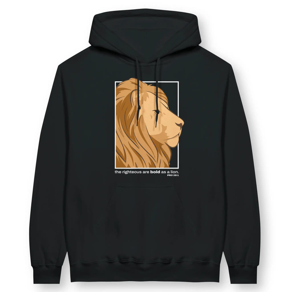 Bold As A Lion (2nd Edition, Black) – Unisex Christian Hoodie designed by 3rd Day Christian Clothing.