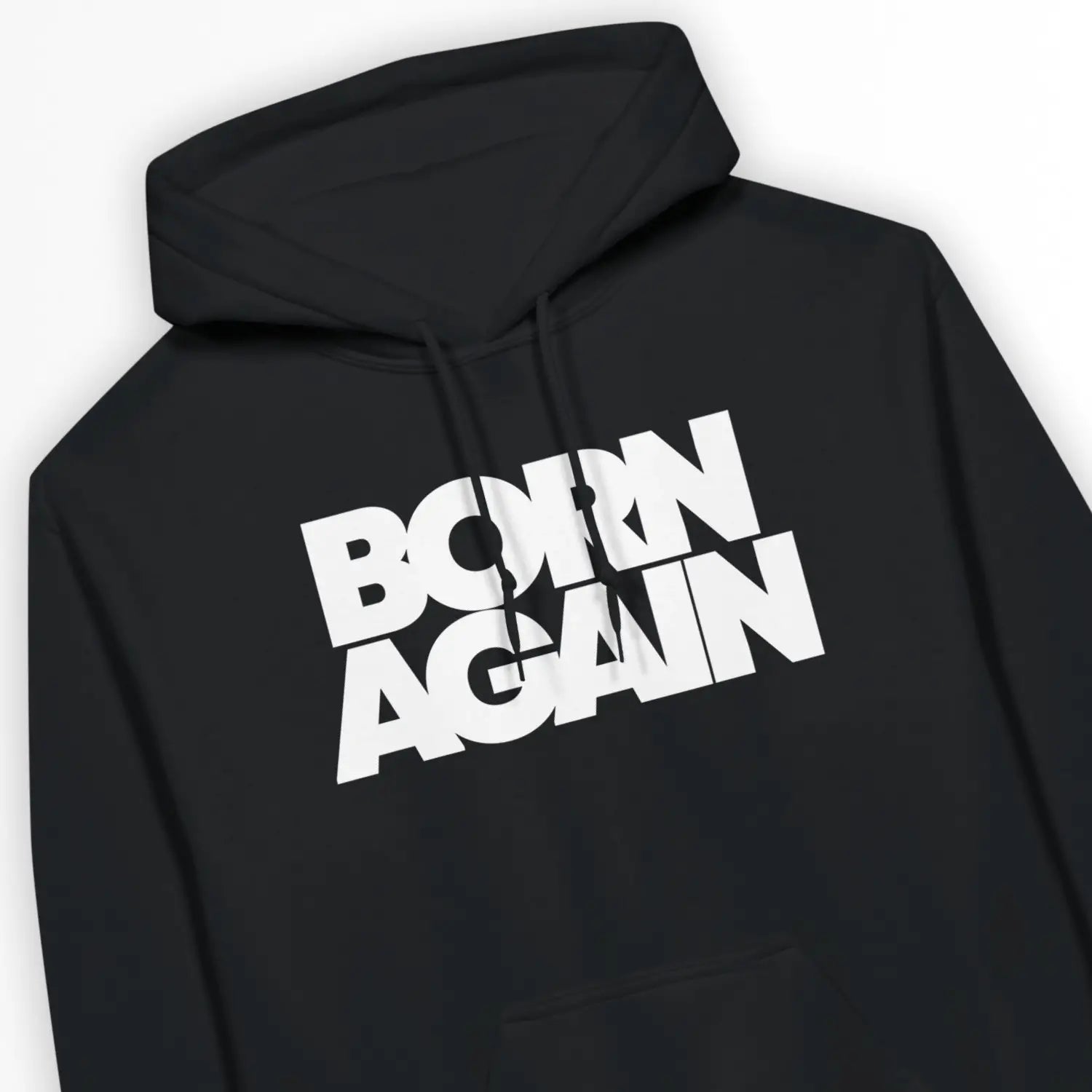 BORN AGAIN (Black) – Unisex Christian Hoodie designed by 3rd Day Christian Clothing.