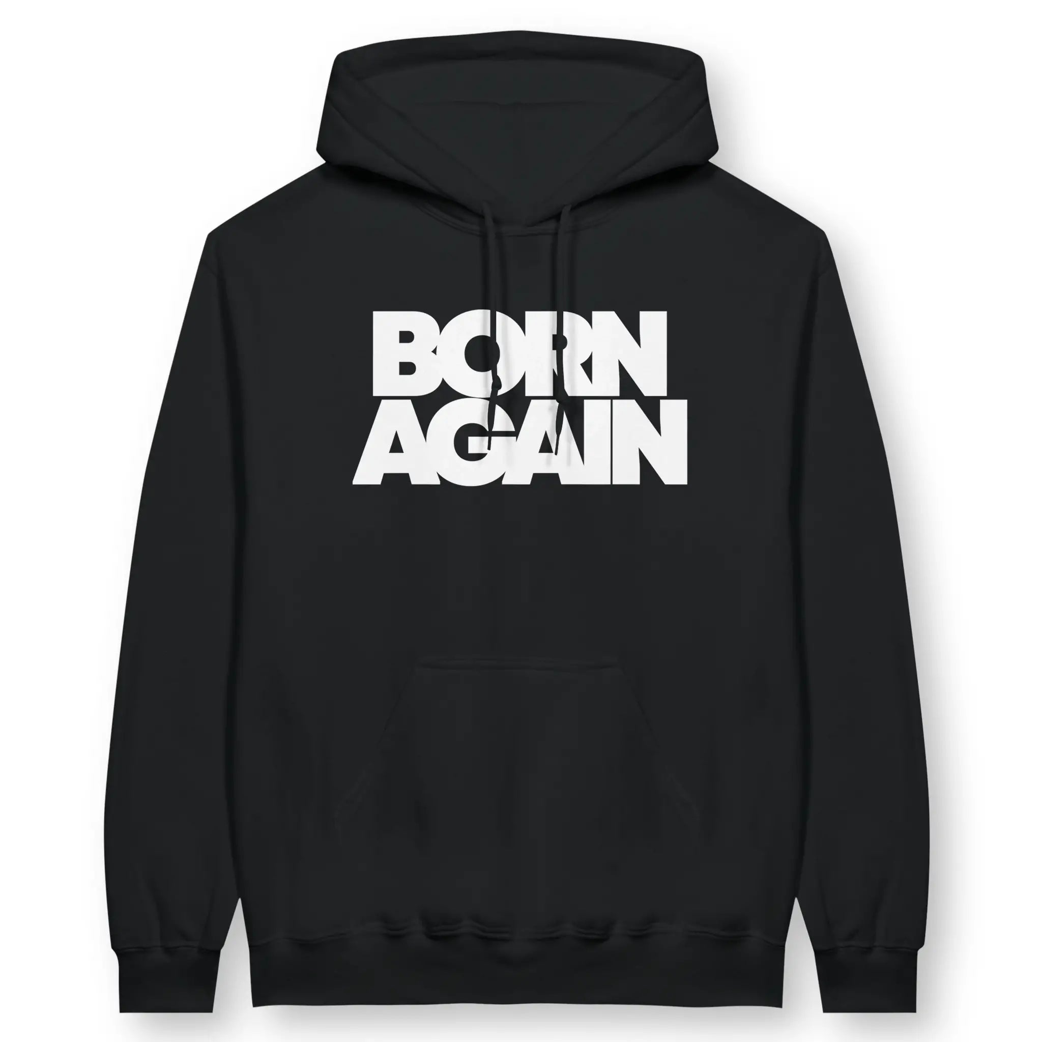 BORN AGAIN (Black) – Unisex Christian Hoodie designed by 3rd Day Christian Clothing.