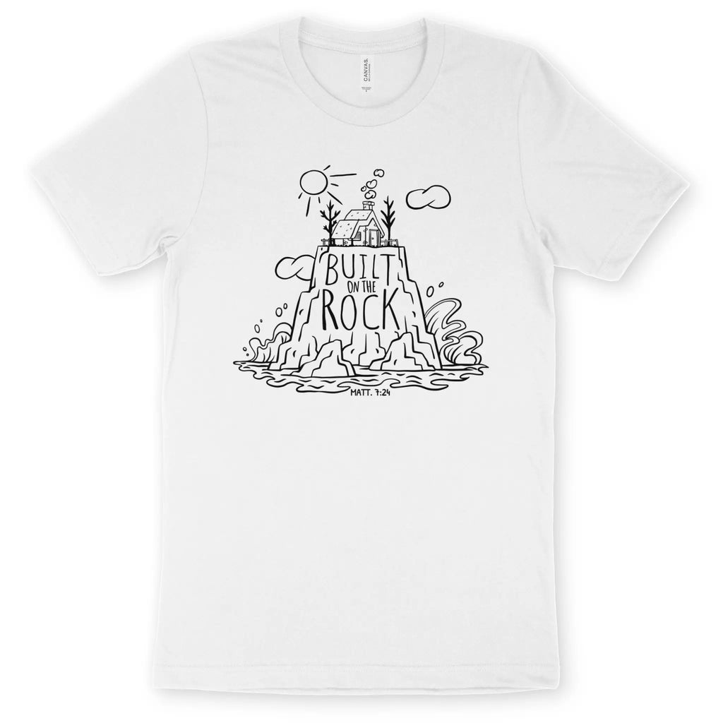 Built On The Rock – Unisex Christian T-Shirt designed by 3rd Day Christian Clothing.