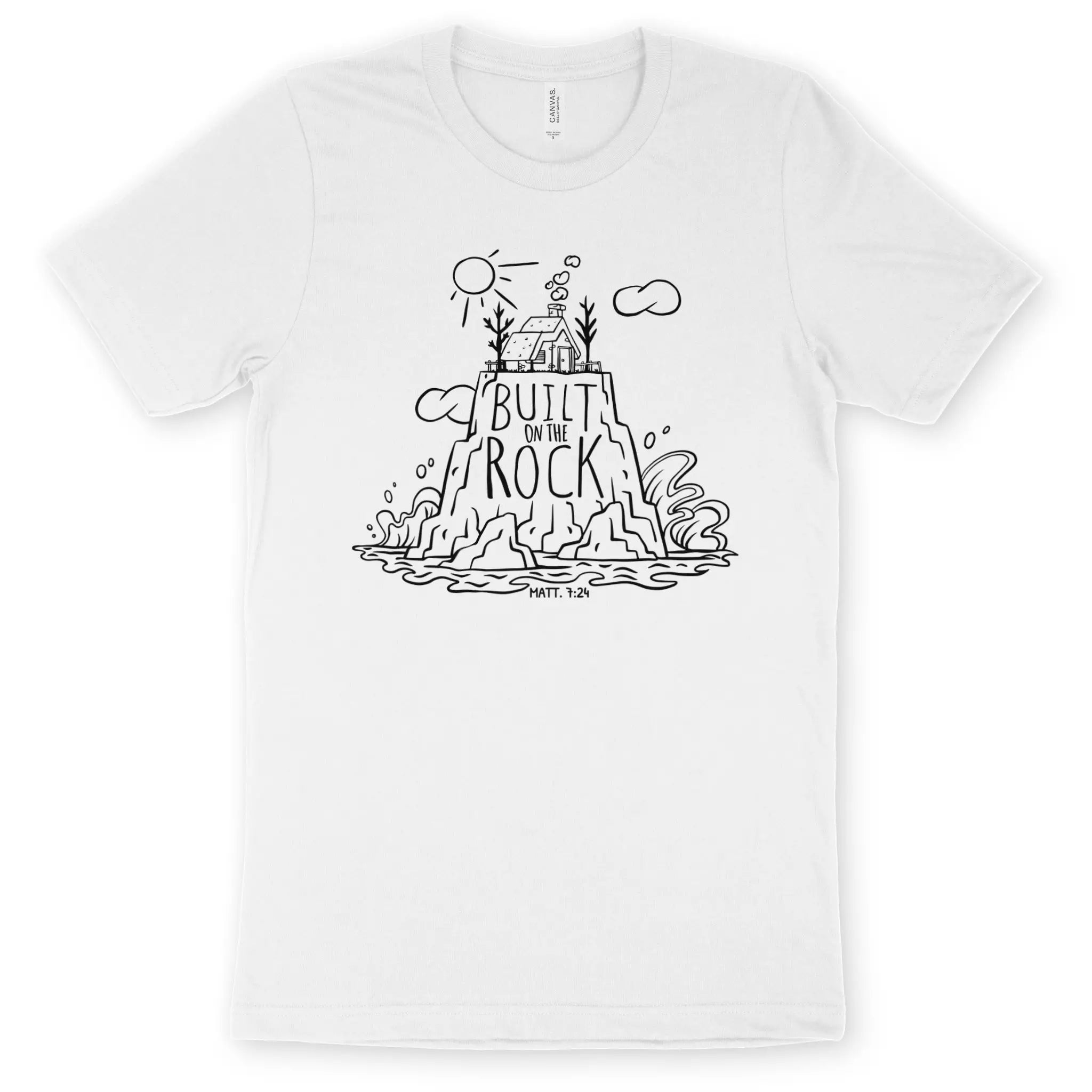 Built On The Rock – Unisex Christian T-Shirt designed by 3rd Day Christian Clothing.