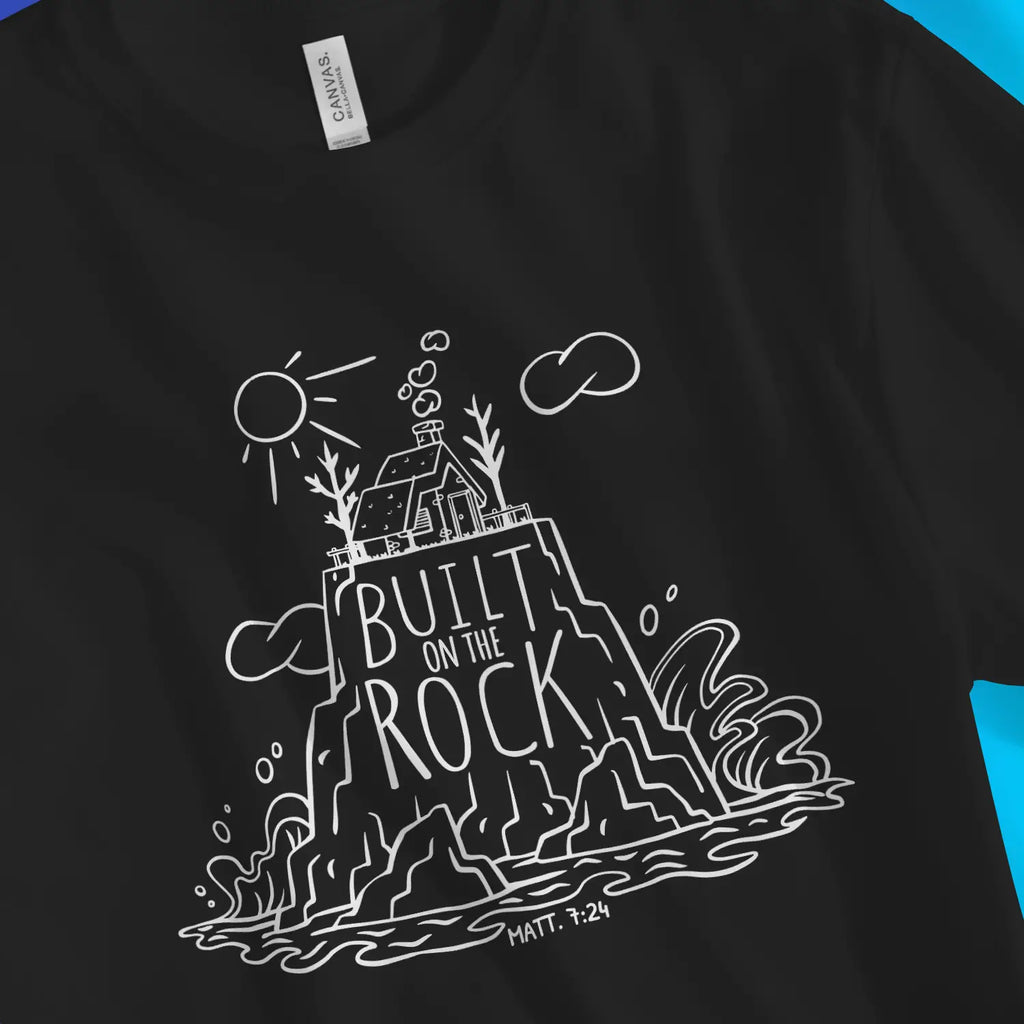 Built On The Rock 2.0 – Unisex Christian T-Shirt designed by 3rd Day Christian Clothing.
