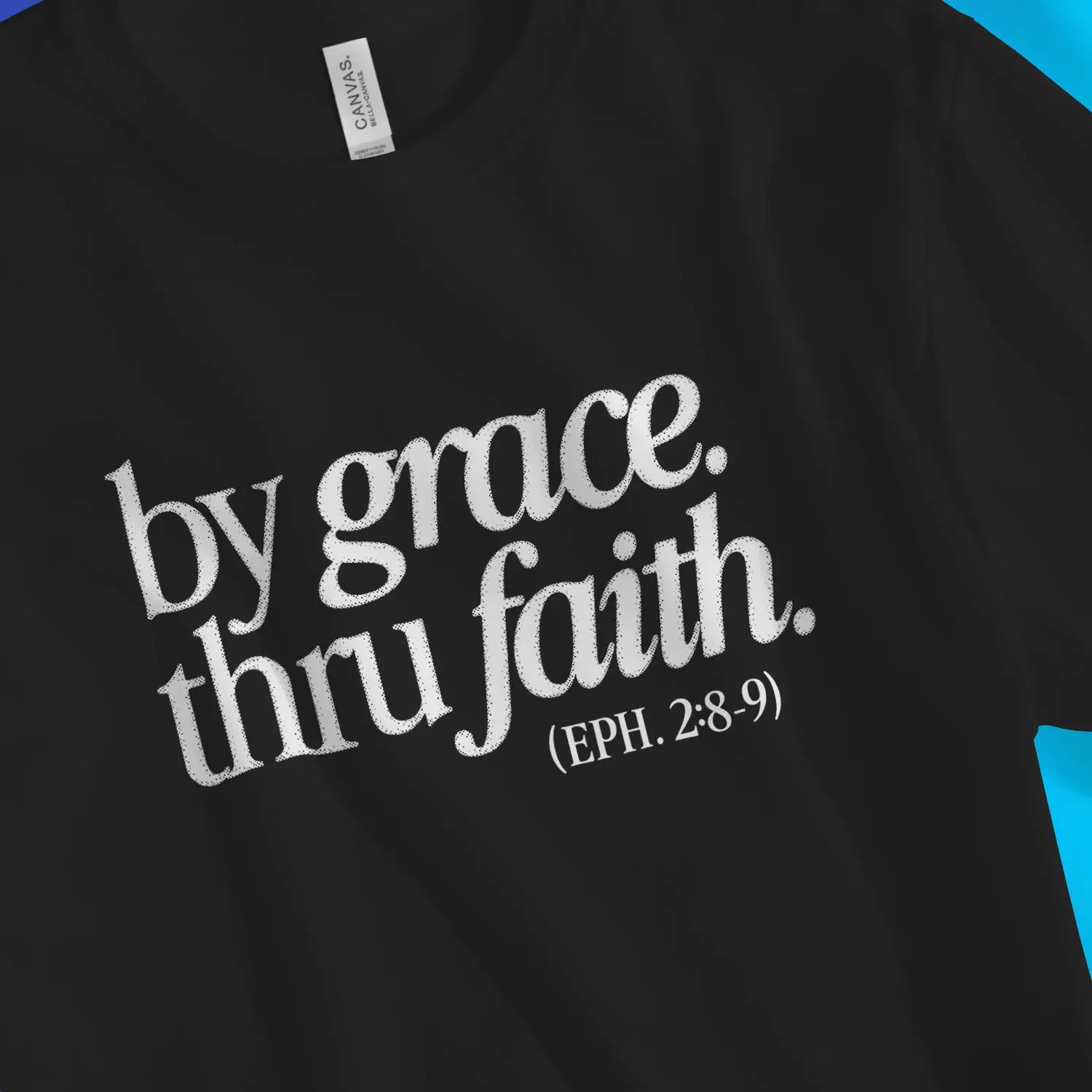 by grace. thru faith. – Unisex Christian T-Shirt designed by 3rd Day Christian Clothing.