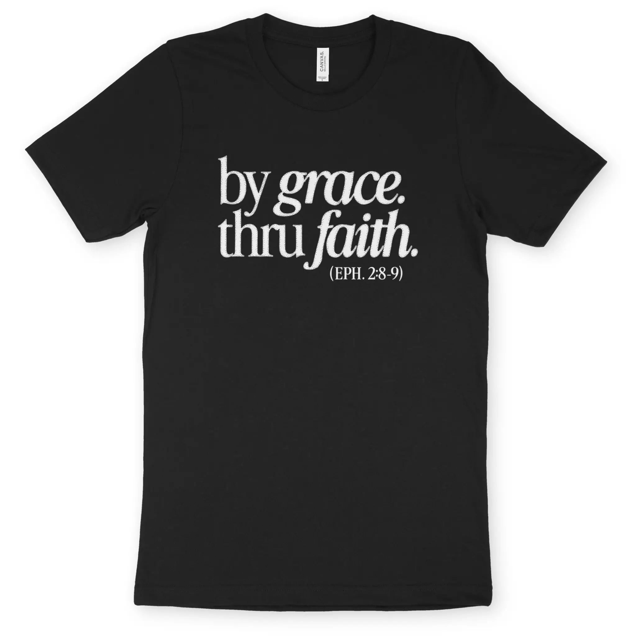 by grace. thru faith. – Unisex Christian T-Shirt designed by 3rd Day Christian Clothing.