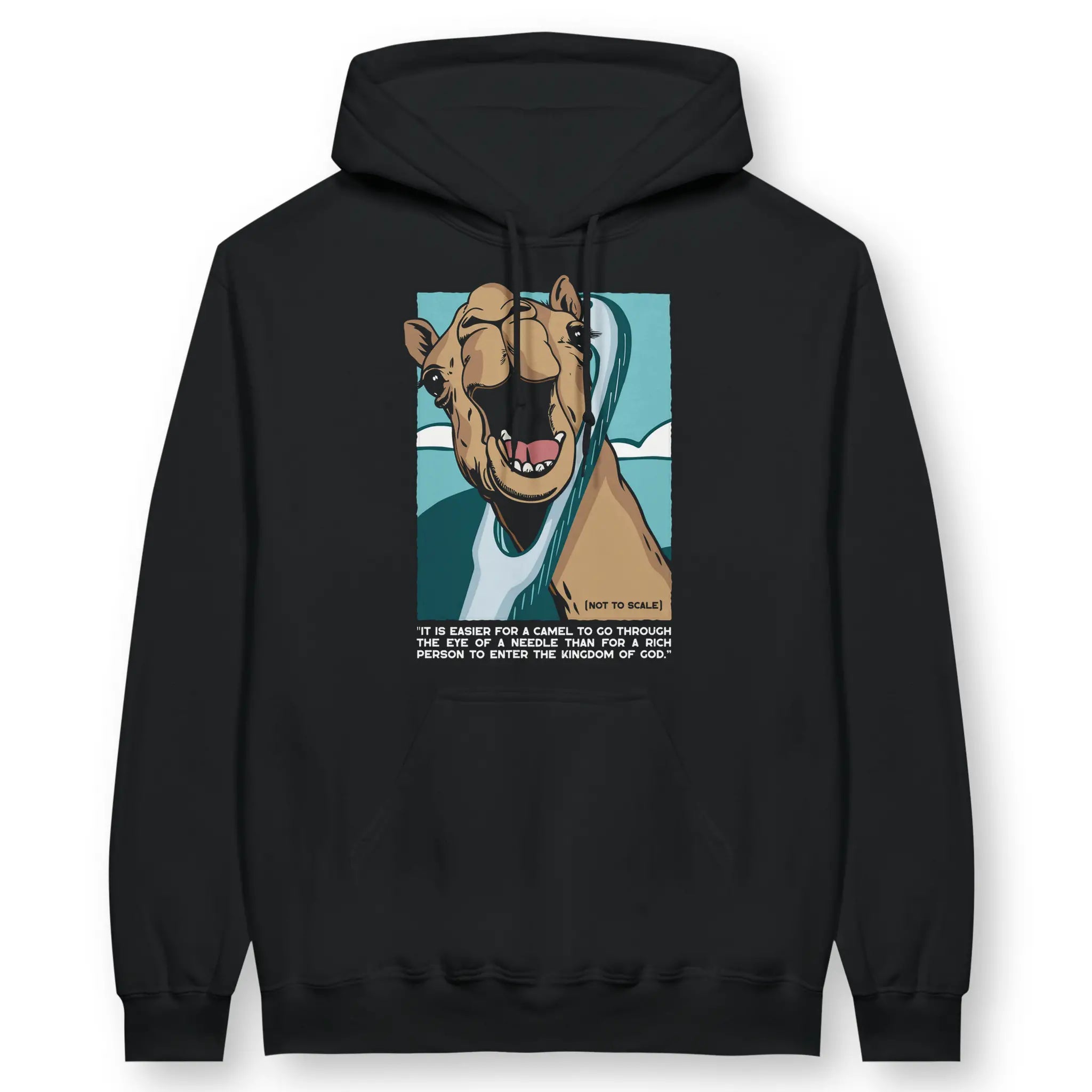 Camel Through the Eye Of a Needle – Unisex Christian Hoodie designed by 3rd Day Christian Clothing.