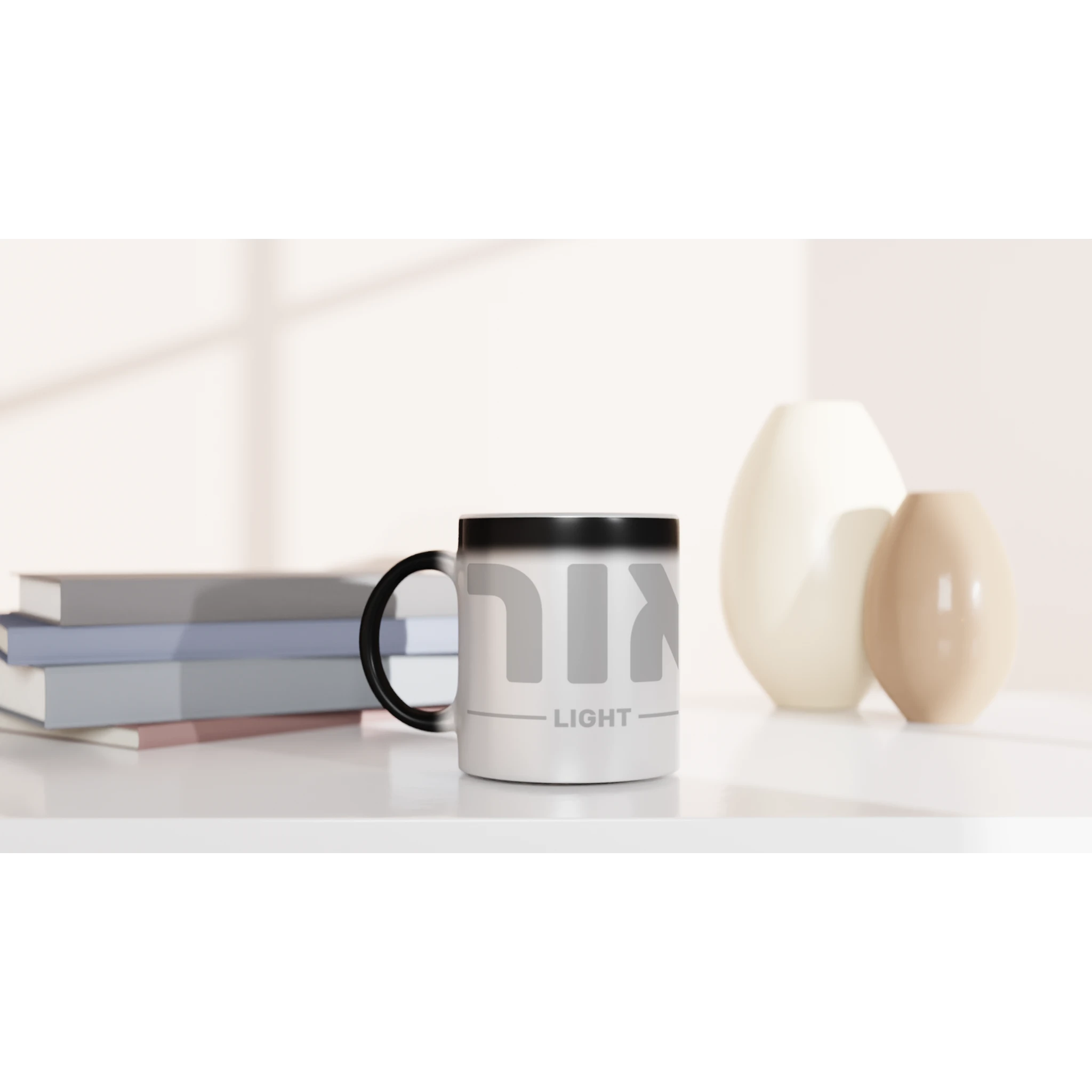 Let There Be Light (Hebrew) – Christian Magic Mug designed by 3rd Day Christian Clothing.