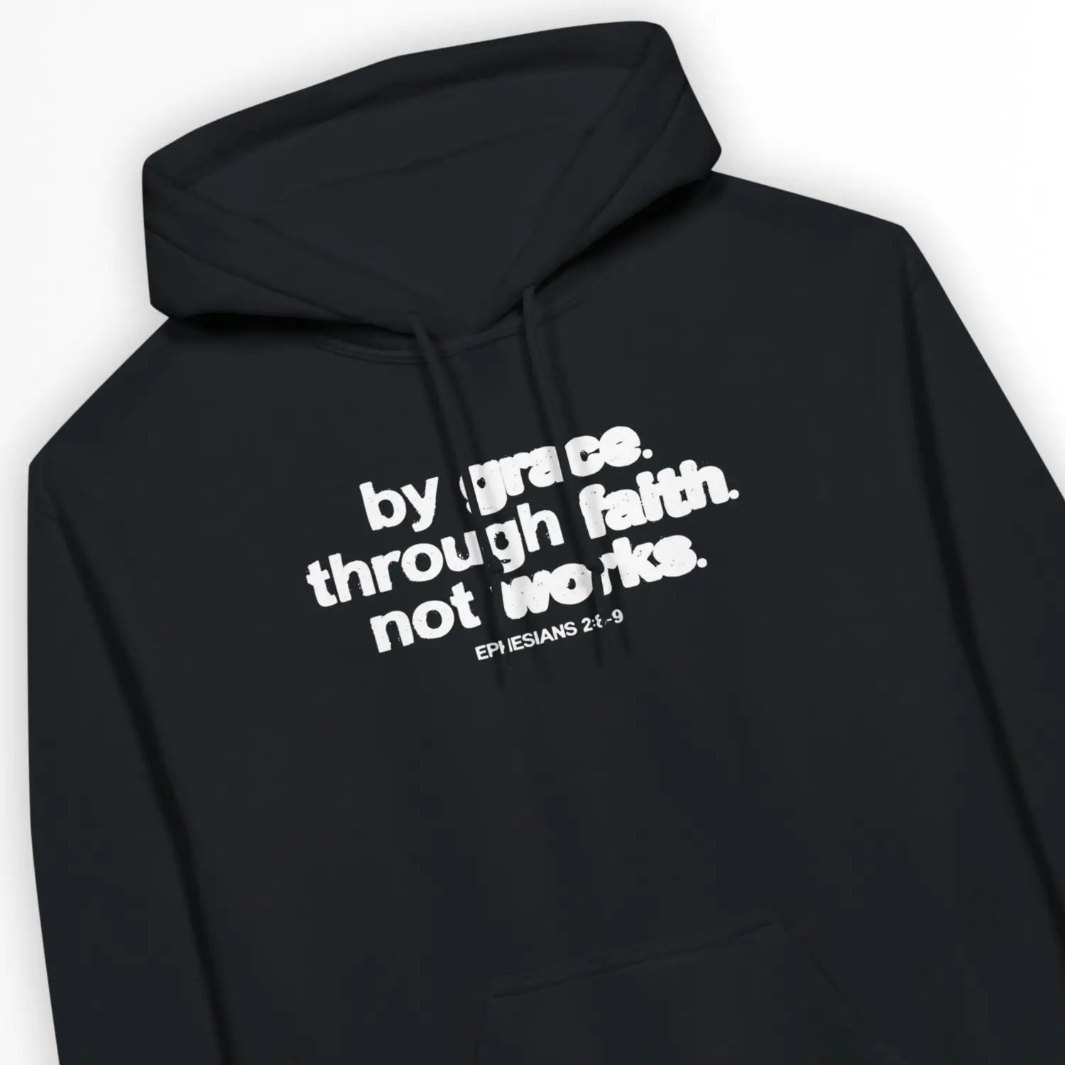 Ephesians 2:8-9 (Ink) – Unisex Christian Hoodie designed by 3rd Day Christian Clothing.