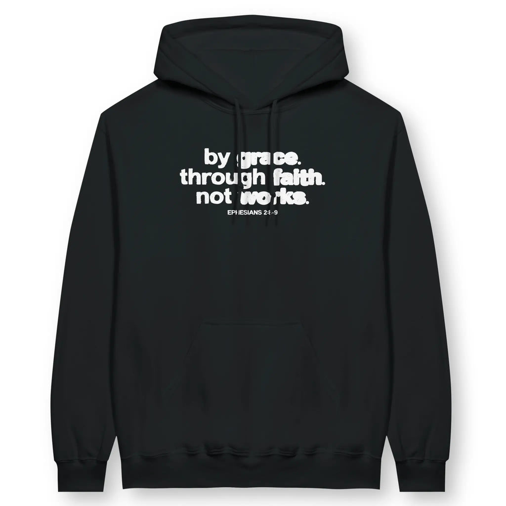 Ephesians 2:8-9 (Ink) – Unisex Christian Hoodie designed by 3rd Day Christian Clothing.