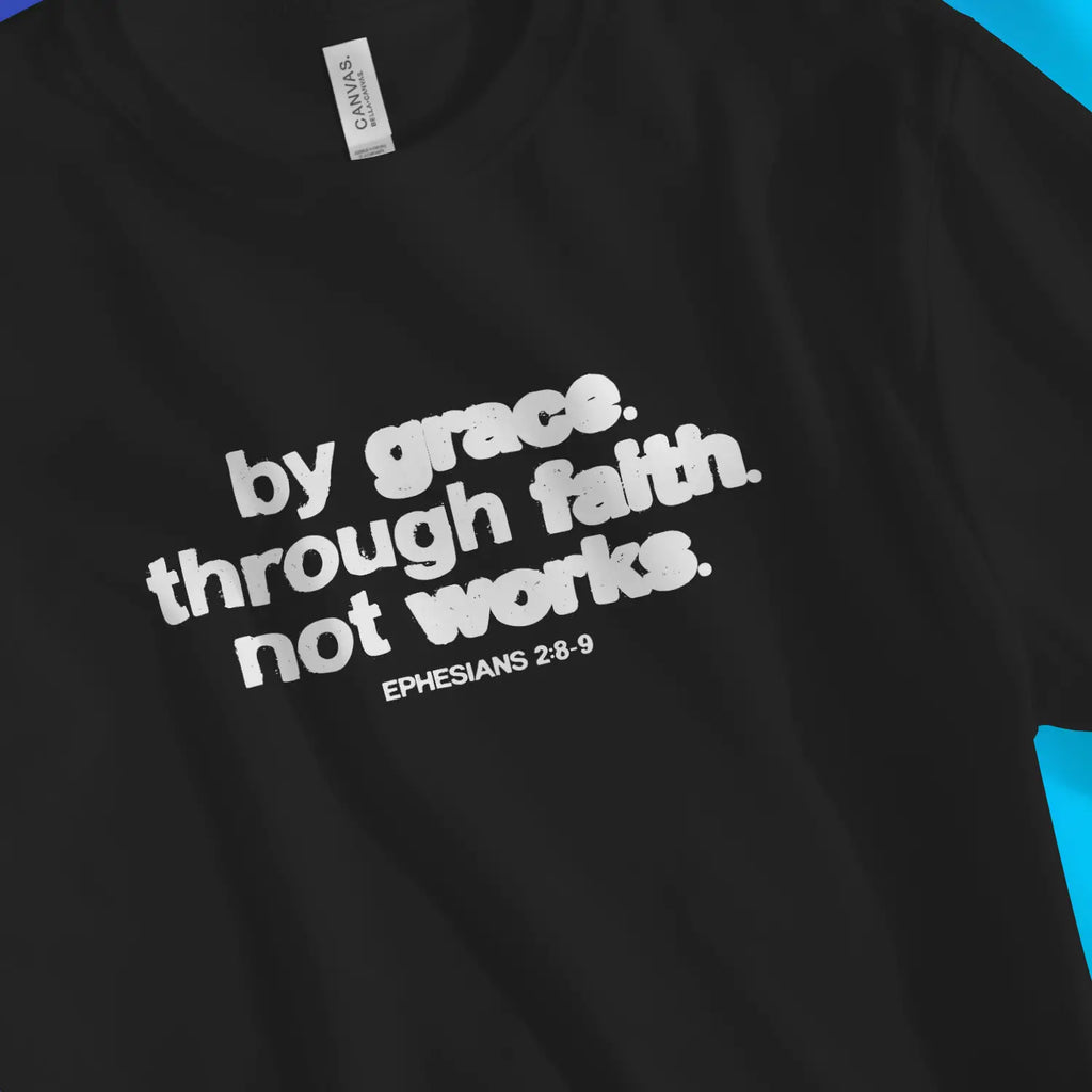 Ephesians 2:8-9 (Ink) – Unisex Christian T-Shirt designed by 3rd Day Christian Clothing.