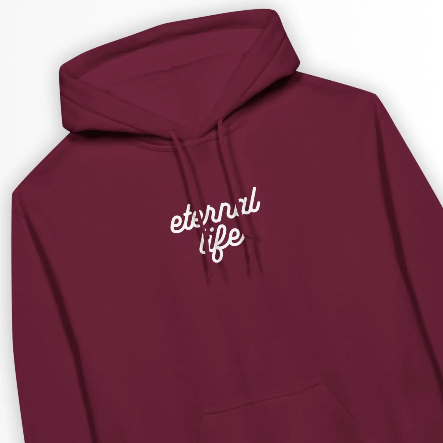 eternal life (Maroon) – Unisex Christian Hoodie designed by 3rd Day Christian Clothing.