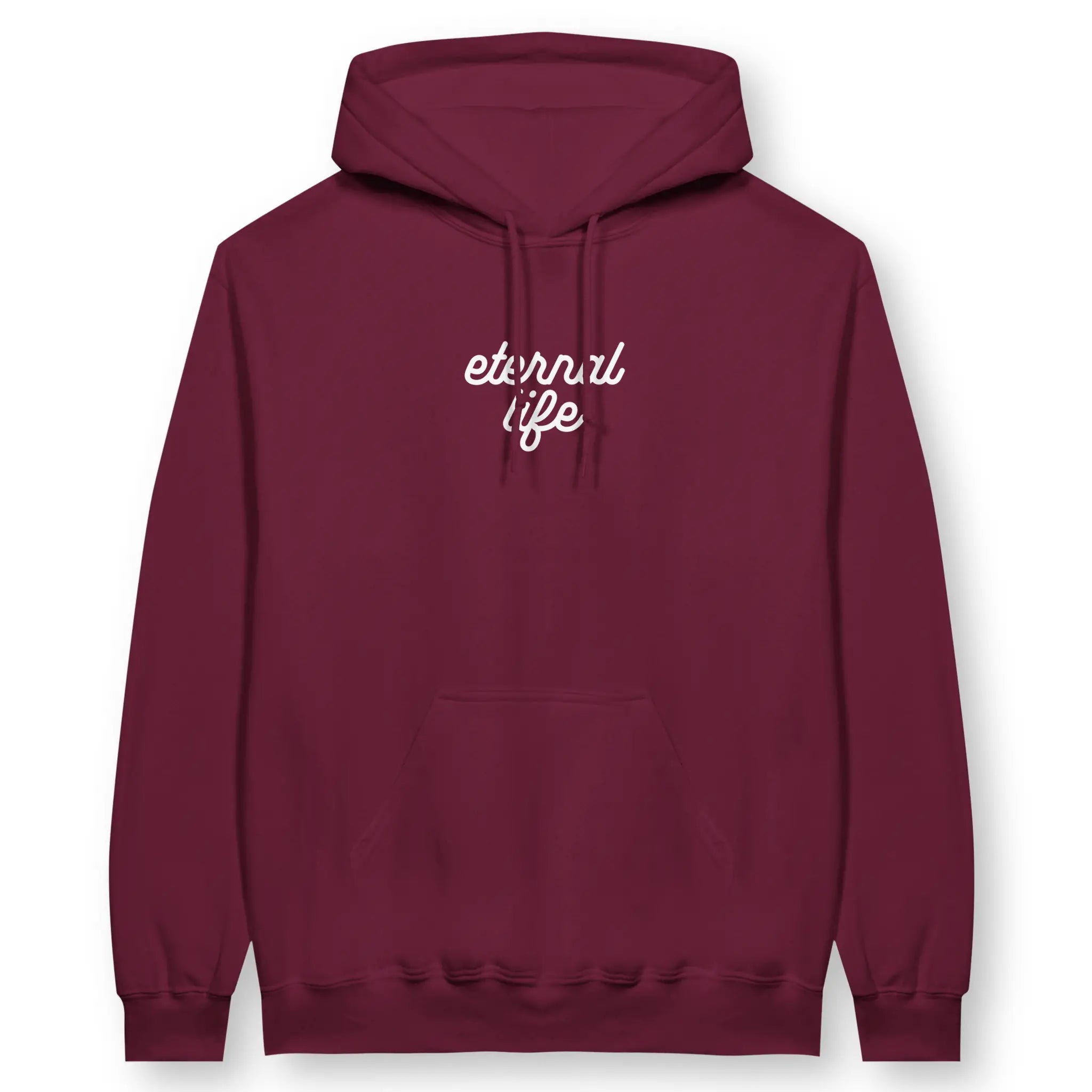 eternal life (Maroon) – Unisex Christian Hoodie designed by 3rd Day Christian Clothing.