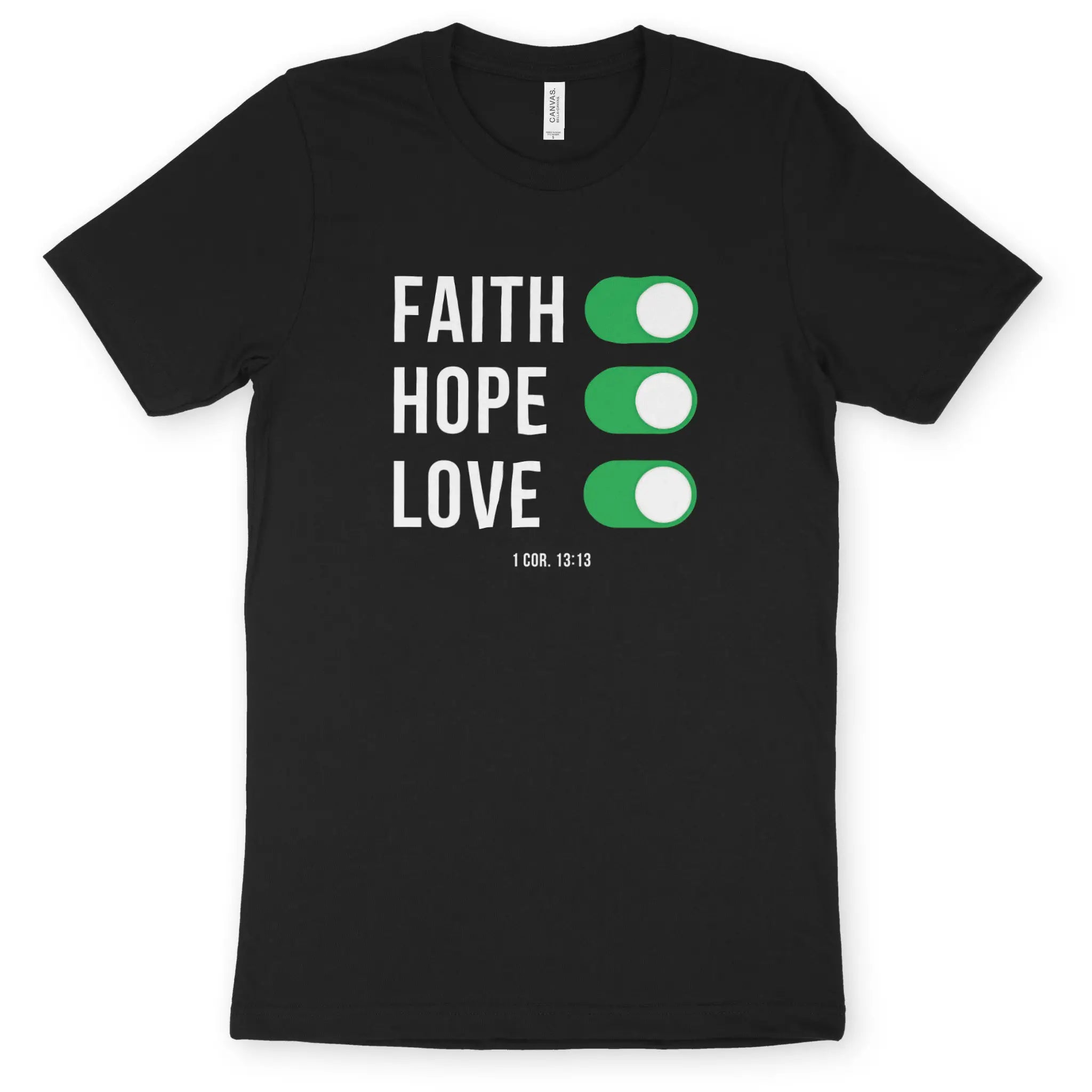 FAITH HOPE LOVE – Unisex Christian T-Shirt designed by 3rd Day Christian Clothing.
