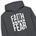 Faith Over Fear (Dark Heather) – Unisex Christian Hoodie designed by 3rd Day Christian Clothing.